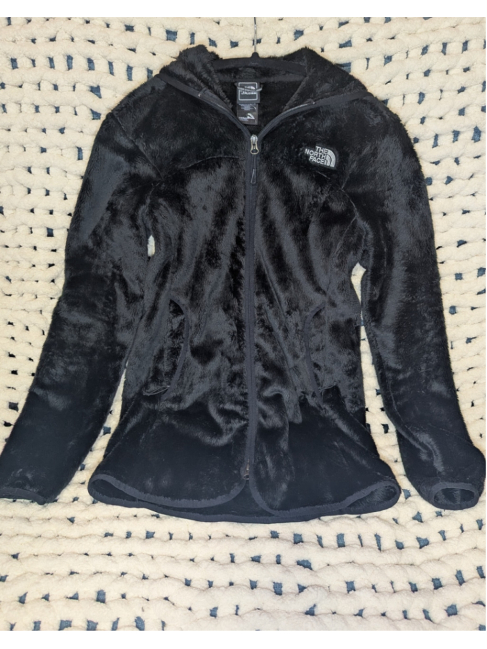 The North Face Women’s S Black Osito Fuzzy Fleece Hooded Full Zip Jacket